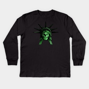 Statue of Liberty Skull Kids Long Sleeve T-Shirt